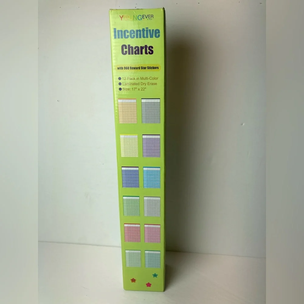 Teachers Supply of 12 Pack Multi-Color Laminated Dry Erase Incentive Chart NEW